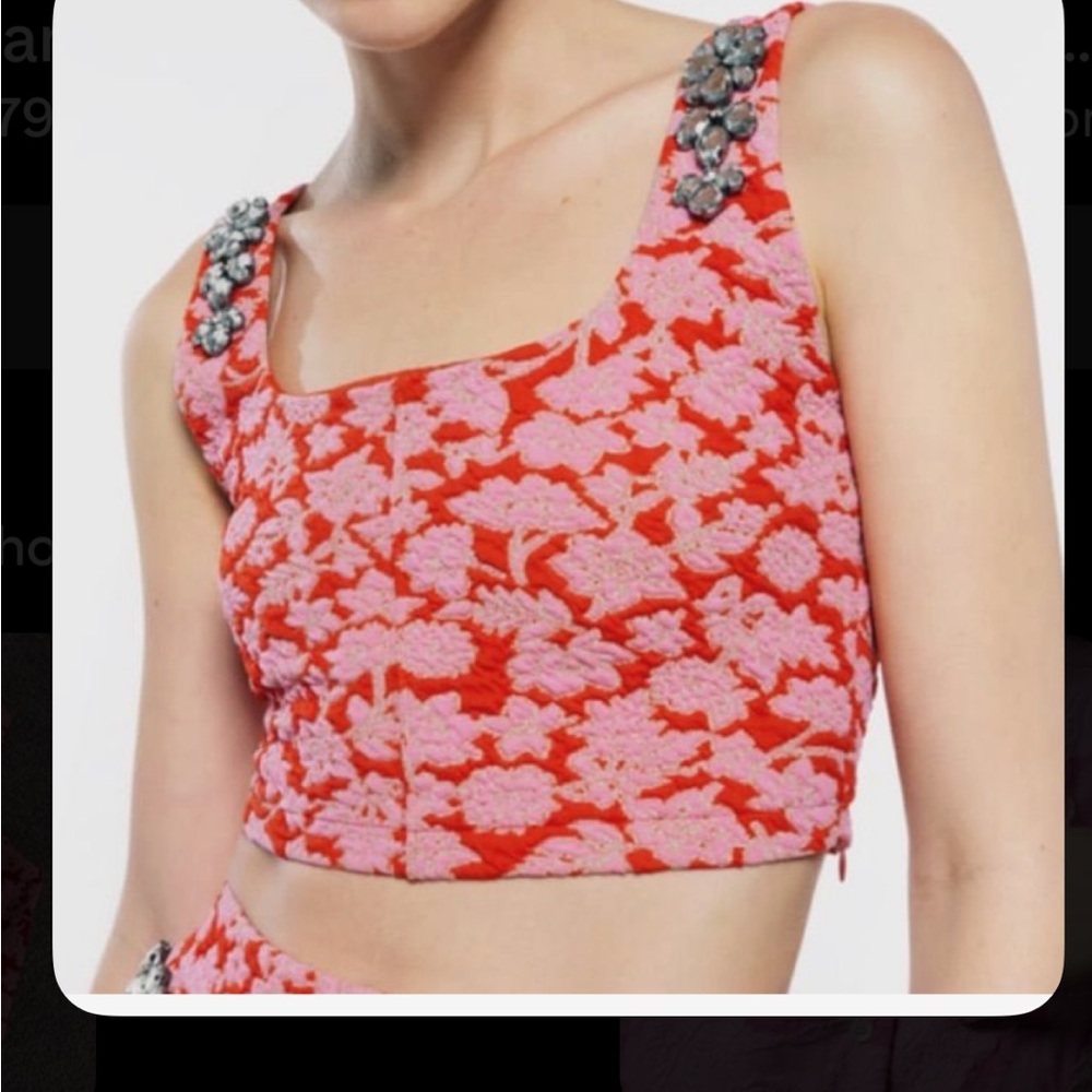 Zara Vibrant Red Floral Top